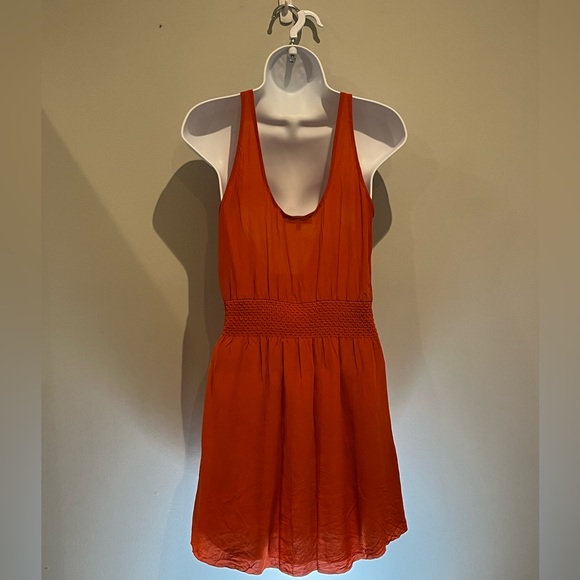 Babaton silk mini dress in burnt orange - Picture 2 of 3